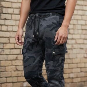#309: Polo Ralph Lauren Black and Gray Camouflage Joggers, XL